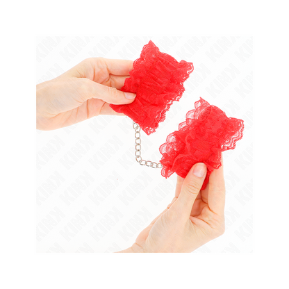 Muñequeras Elásticas De Encaje Rojo