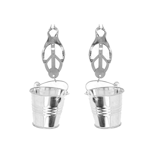 Pinzas Para Pezones Estilo Japonés Con Cubos Plateado