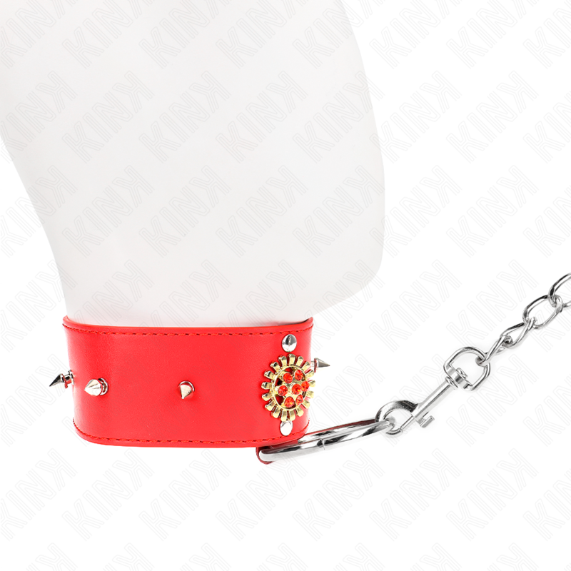 Collar Con Correa 65 Cm Cuello De Diamantes Rojo Ajustable 35-51 Cm X 7 Cm