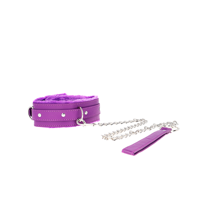 Collar Con Correa 65 Cm Con Restricciones Morado Ajustable 36-42 Cm X 5.5 Cm