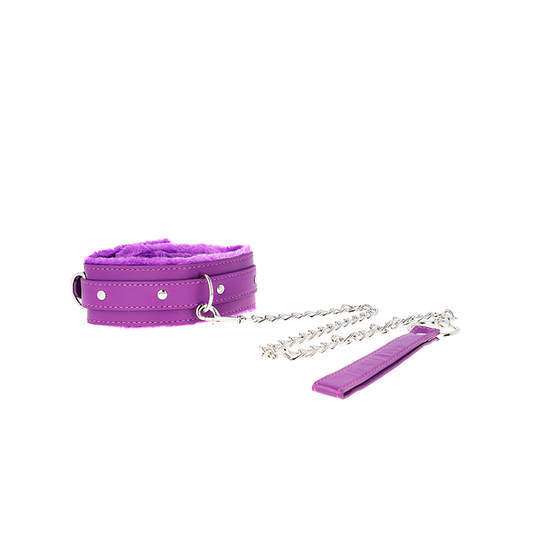 Collar Con Correa 65 Cm Con Restricciones Morado Ajustable 36-42 Cm X 5.5 Cm