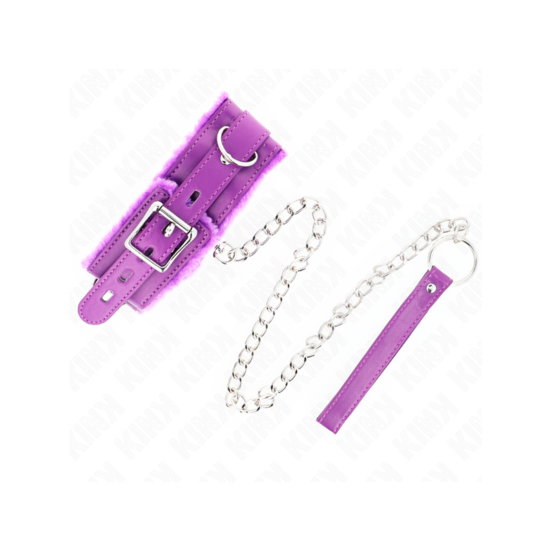 Collar Con Correa 65 Cm Con Restricciones Morado Ajustable 36-42 Cm X 5.5 Cm