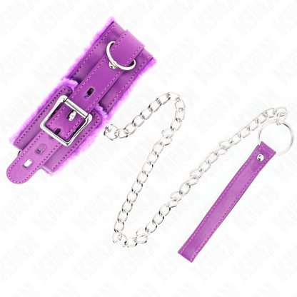 Collar Con Correa 65 Cm Con Restricciones Morado Ajustable 36-42 Cm X 5.5 Cm