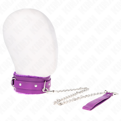 Collar Con Correa 65 Cm Con Restricciones Morado Ajustable 36-42 Cm X 5.5 Cm