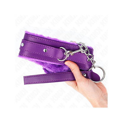 Collar Con Correa 65 Cm Con Restricciones Morado Ajustable 36-42 Cm X 5.5 Cm