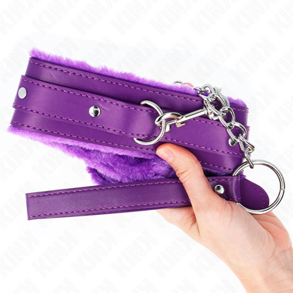 Collar Con Correa 65 Cm Con Restricciones Morado Ajustable 36-42 Cm X 5.5 Cm