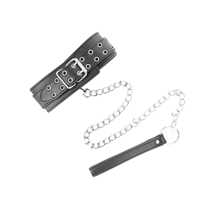 Collar Con Correa 65 Cm Hebillas Plateadas Ajustable 33-46 Cm X 5.5 Cm