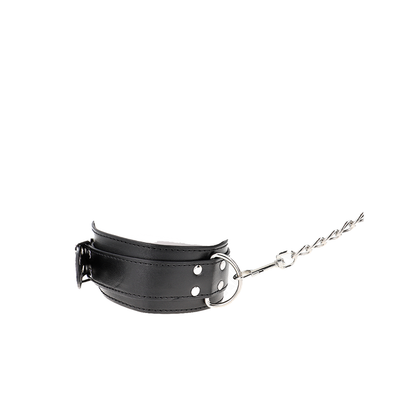 Collar Con Correa 65 Cm Hebillas Plateadas Ajustable 33-46 Cm X 5.5 Cm
