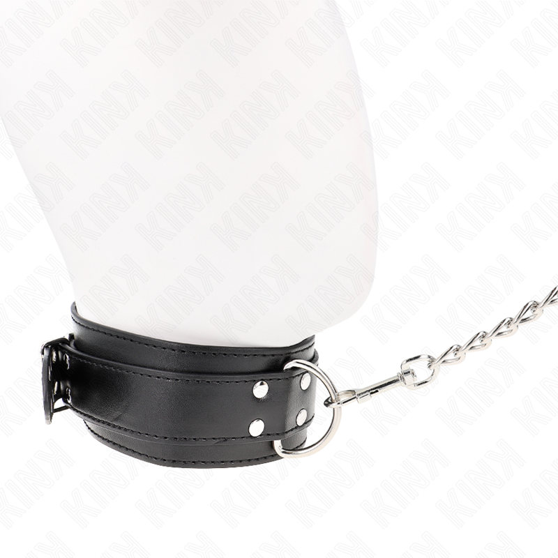 Collar Con Correa 65 Cm Hebillas Plateadas Ajustable 33-46 Cm X 5.5 Cm