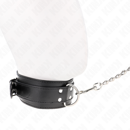 Collar Con Correa 65 Cm Hebillas Plateadas Ajustable 33-46 Cm X 5.5 Cm