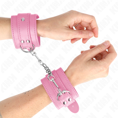 Muñequeras Sencillas Rosa Ajustable 20-23 Cm X 5.5 Cm