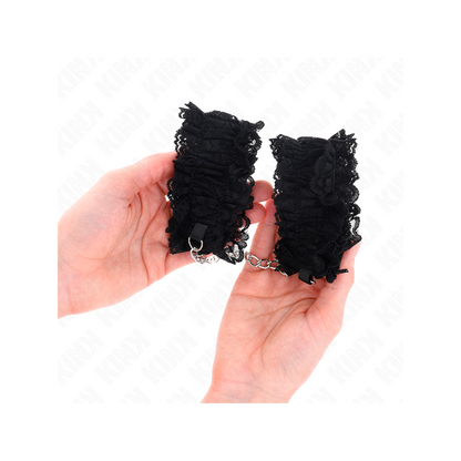 Muñequeras Elásticas De Encaje Negro