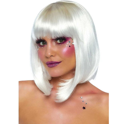Peluca Corte Bob Fosforescente Blanco
