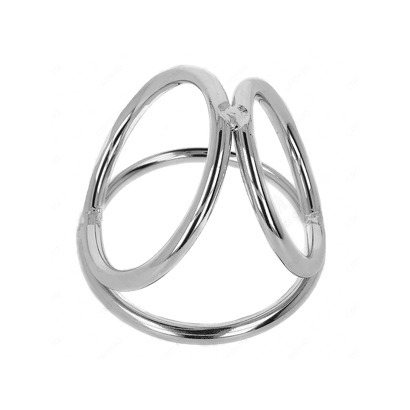 Anillo Pene Triple Metal Cromado 3.2 Cm A 4.5 Cm