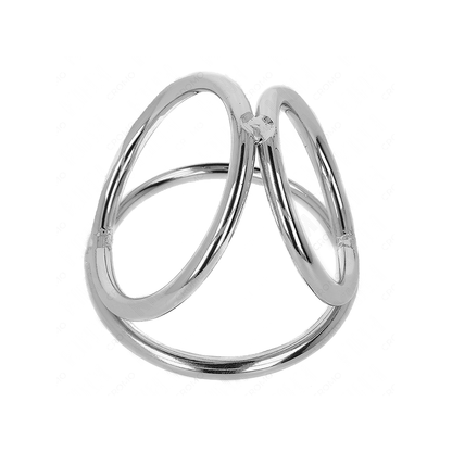 Anillo Pene Triple Metal Cromado 3.2 Cm A 4.5 Cm