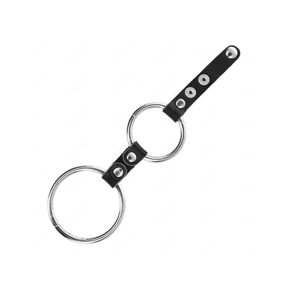 Anillo Pene Doble 3.8 Cm A 5 Cm Conectados Por Cuero