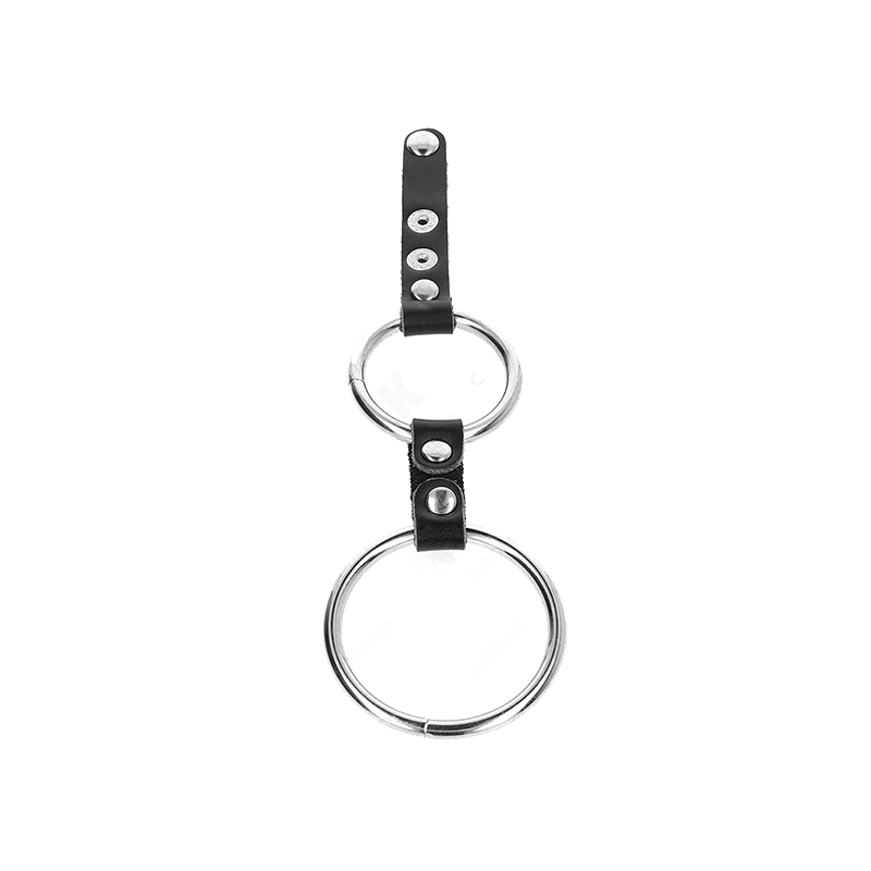 Anillo Pene Doble 3.8 Cm A 5 Cm Conectados Por Cuero