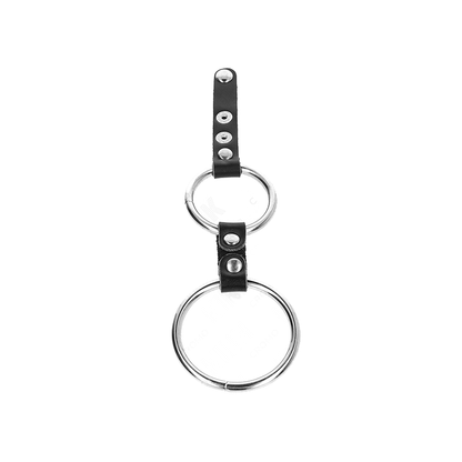 Anillo Pene Doble 3.8 Cm A 5 Cm Conectados Por Cuero