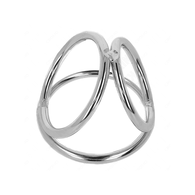 Anillo Pene Triple Metal Cromado 3.8 Cm A 5 Cm Modelo 2