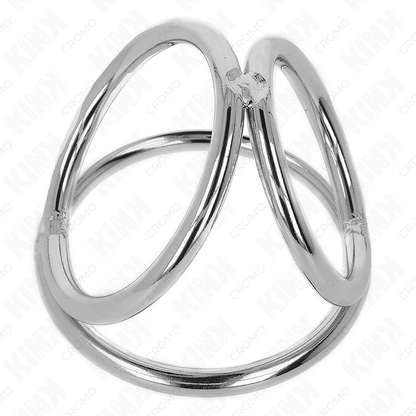 Anillo Pene Triple Metal Cromado 3.8 Cm A 5 Cm Modelo 2