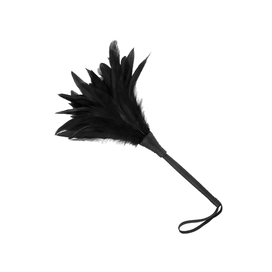 Plumas De Pollo Para Cosquillas Con Forma Cuerno De Criada Negro 36 Cm