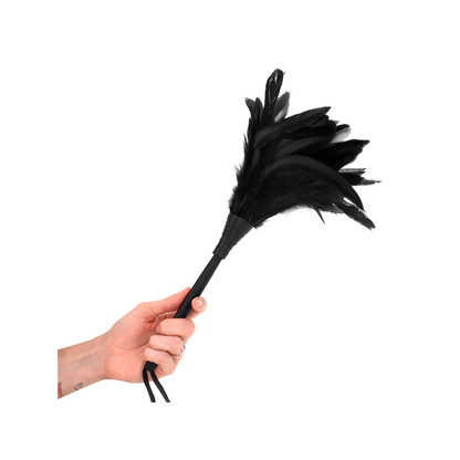 Plumas De Pollo Para Cosquillas Con Forma Cuerno De Criada Negro 36 Cm