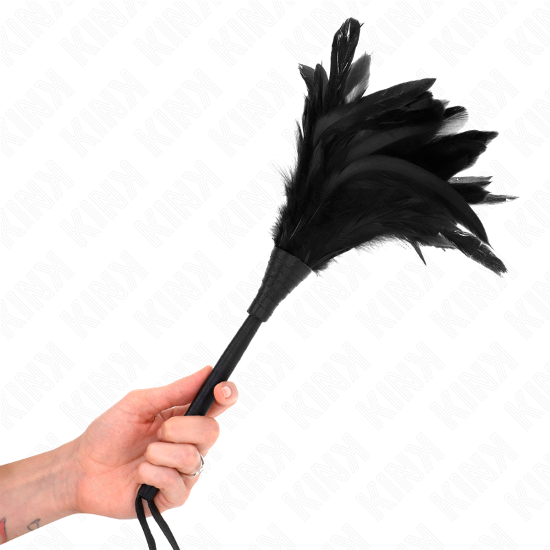 Plumas De Pollo Para Cosquillas Con Forma Cuerno De Criada Negro 36 Cm