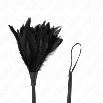 Plumas De Pollo Para Cosquillas Con Forma Cuerno De Criada Negro 36 Cm