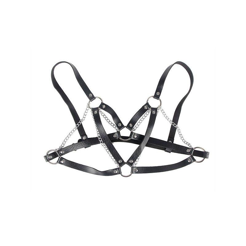 Cinturón De Bondage Punk Hebilla Metal Negro Talla Única