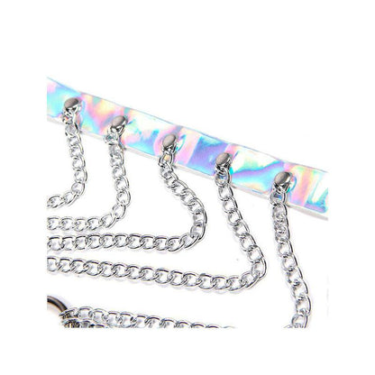 Arnés De Pecho Con Anillos Y Cadenas Plata