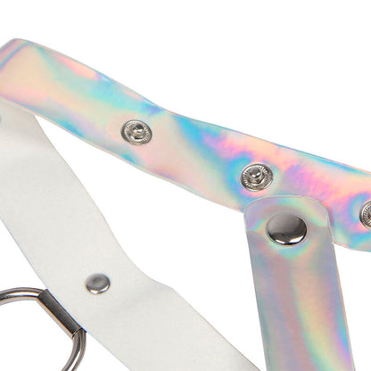 Arnés De Pecho Con Anillos Y Cadenas Plata