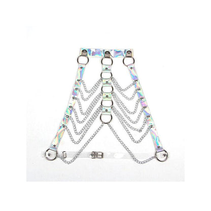 Arnés De Pecho Con Anillos Y Cadenas Plata