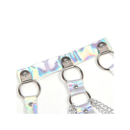Arnés De Pecho Con Anillos Y Cadenas Plata
