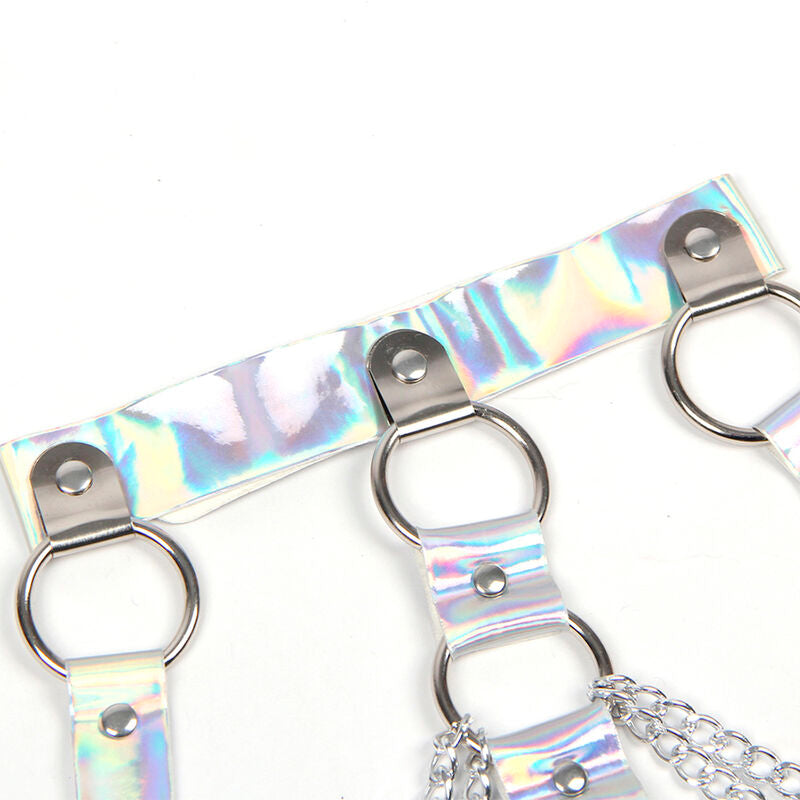 Arnés De Pecho Con Anillos Y Cadenas Plata