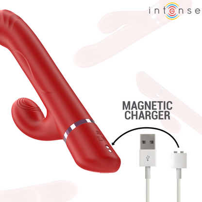INTENSE - LELE VIBRADOR MULTIFUNCIÓN ROTATORIO & OSCILACIÓN & ESTIMULACIÓN ROJO