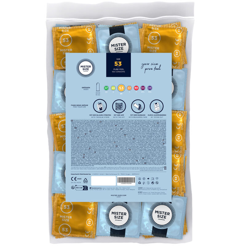 Preservativos Mister Size M 53 MM 100 Uds