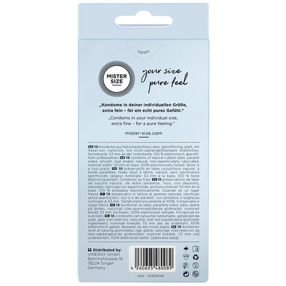 Preservativos Mister Size M 53 MM 10 Uds