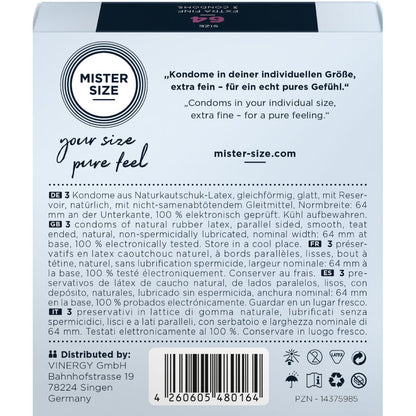 Preservativos Mister Size XXL 64 MM 3 Uds