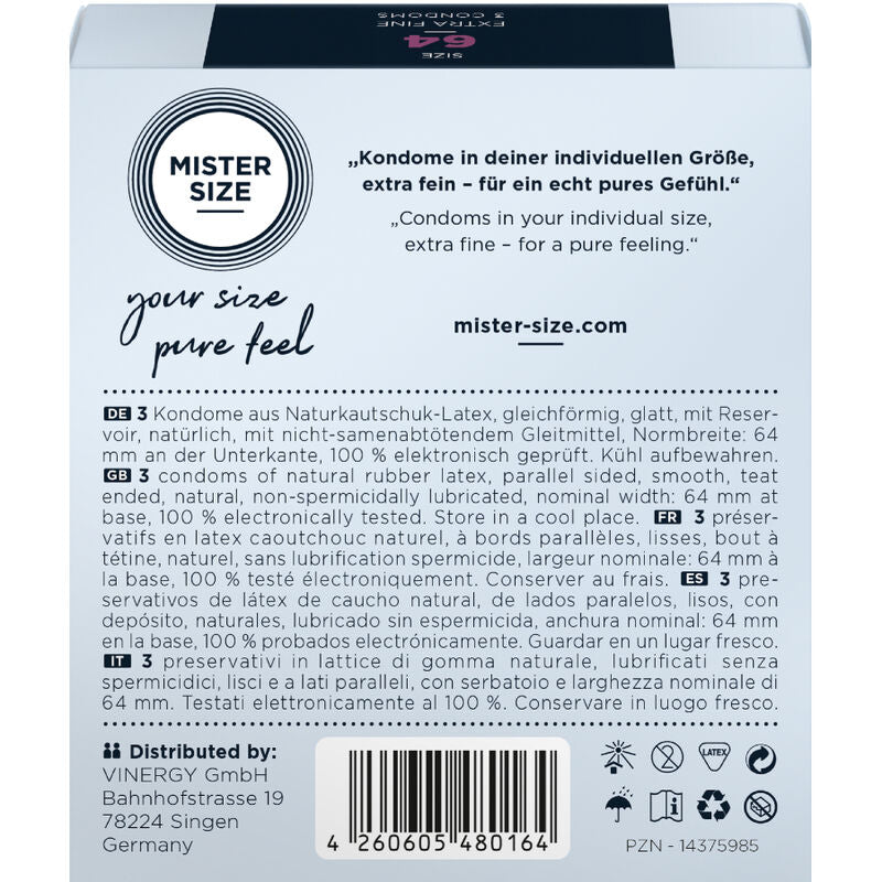 Preservativos Mister Size XXL 64 MM 3 Uds