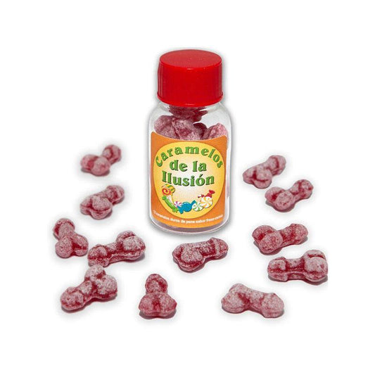 12 Caramelos De La Ilusión Forma Pene Fresa/Cereza