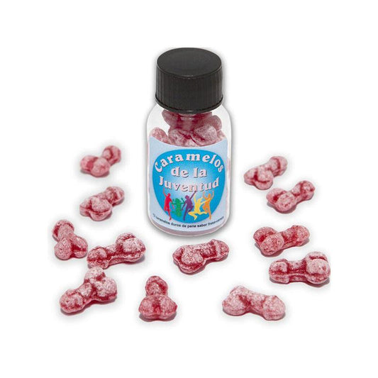12 Caramelos De La Juventud Forma Pene Fresa/Cereza