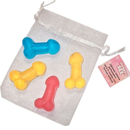 4 Mini Jabones Perfumados Forma Pene