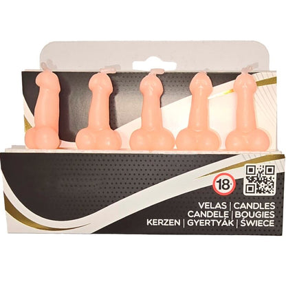 Caja 5 Velas Forma Pene Carne