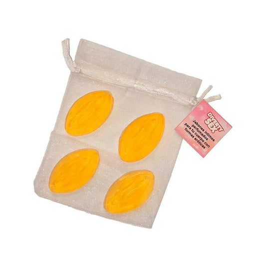 4 Mini Jabones Forma Vagina Amarillo