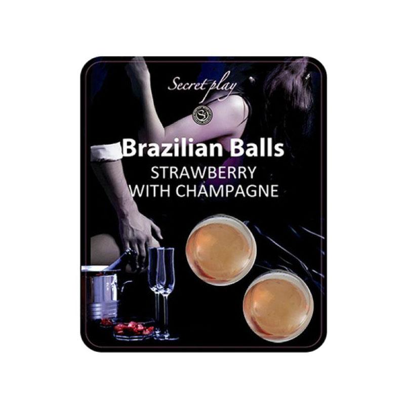 Lubricante Brazilian Balls Strawberry/Champagne 2 Uds