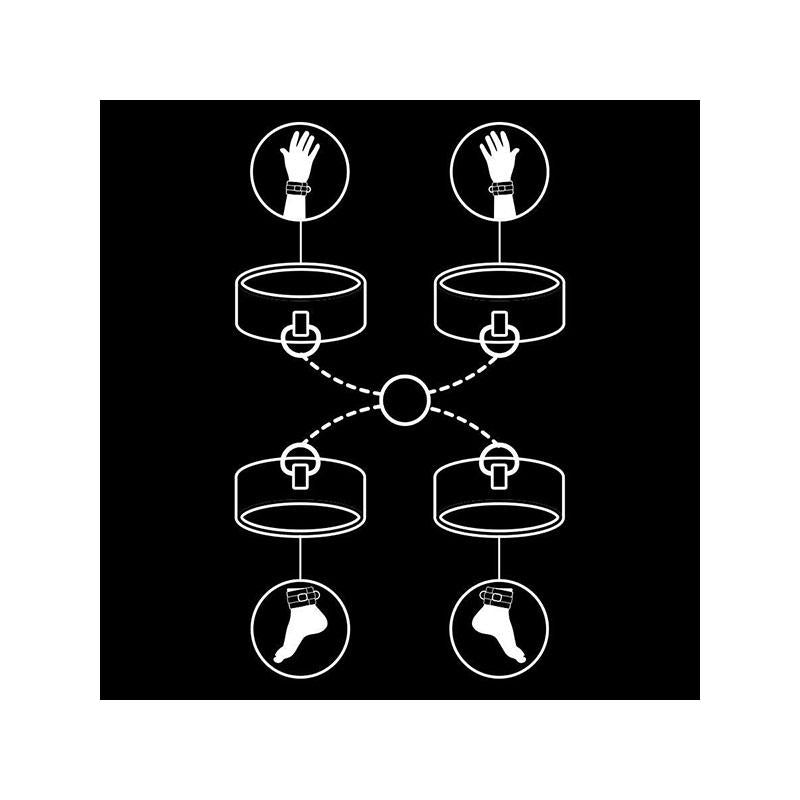 Set Esposas Manos Y Tobillos Con Forro De Nopreno