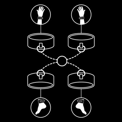 Set Esposas Manos Y Tobillos Con Forro De Nopreno