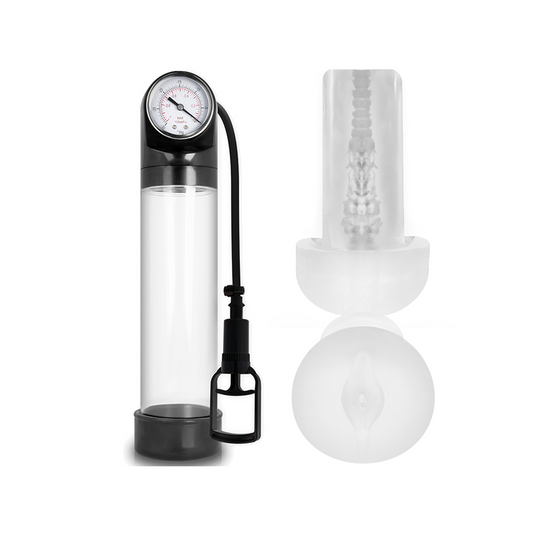 Bomba Erección Rx9 Transparente Con Masturbador