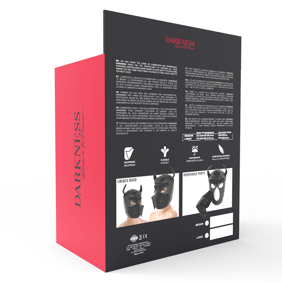 Máscara Perro De Neopreno Con Hocico Extraíble M