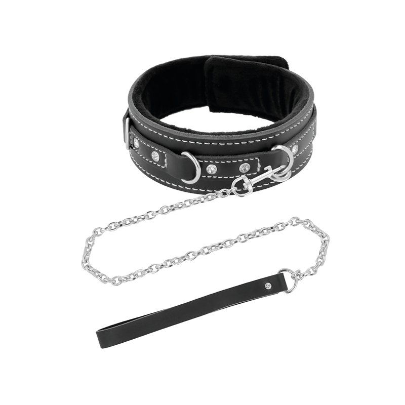 Collar Leather Con Correa Alta Calidad